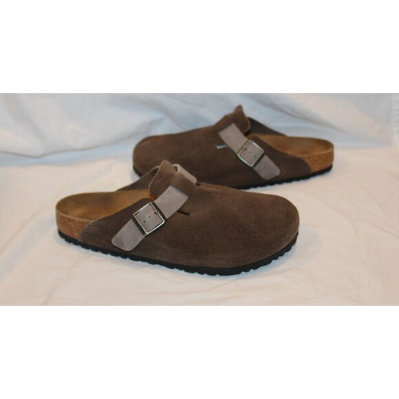 Birkenstock Unisex Boston Mule Clog Mixed Leather Sandals EU 44 REG NEW BROWN main image 5